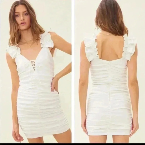 BNWOT Zara women’s DRAPED LINEN BLEND DRESS size  S,M - Picture 5 of 9